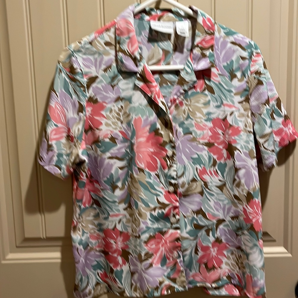 Alfred Dunner 14 petite, short sleeve blouse